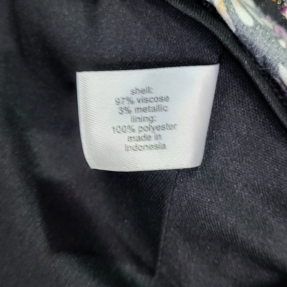 Lane Bryant Women's Black Metallic Babydoll Floral Long Sleeve Blouse Size 22 - Picture 8 of 12